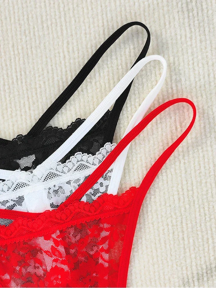 3pcs Low Rise Sexy Lace Women Thongs Hot Sale Breathable Intimate Lingerie Perspective Floral Panties Ladies G-string T-back