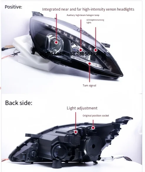 

Suitable for Peugot 408 Headlight Assembly with High-end Xenon Lamp 308S Modified Lens LED Teardrop Daytime Running Lights