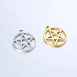 5pcs/Lot Stainless Steel Metal DIY Pendants Necklaces for Women Small Pentagram Charms For Jewelry Making Handmade Supplies