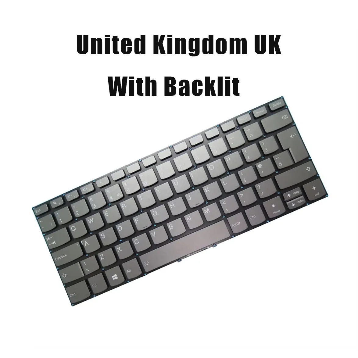 Teclado para ordenador portátil US/FR/UK para Lenovo, para Ideapad S340-14API S340-14IIL S340-14IML S340-14IWL con retroiluminación gris, nuevo