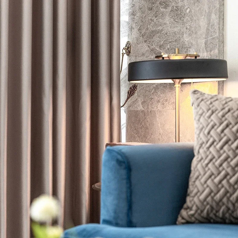 Modern High Precision Curtains for Living Dining Room Bedroom Luxury Scandinavian Minimalist Solid Color