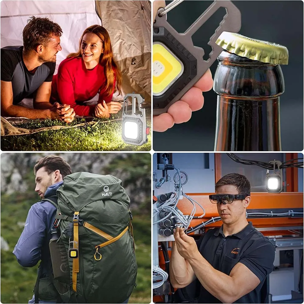 1PC Cob Multifunctional Keychain Light Type-C Charging, Portable Emergency Light,Suitable for Outdoor Hiking