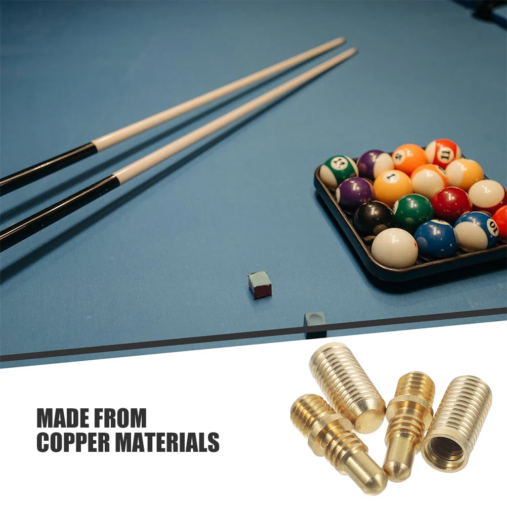 5 set di viti per stecca da biliardo, adattatore in rame, estensione, impugnatura stabile, durevole, facile da installare, accessorio per stecca da biliardo, punte a vite