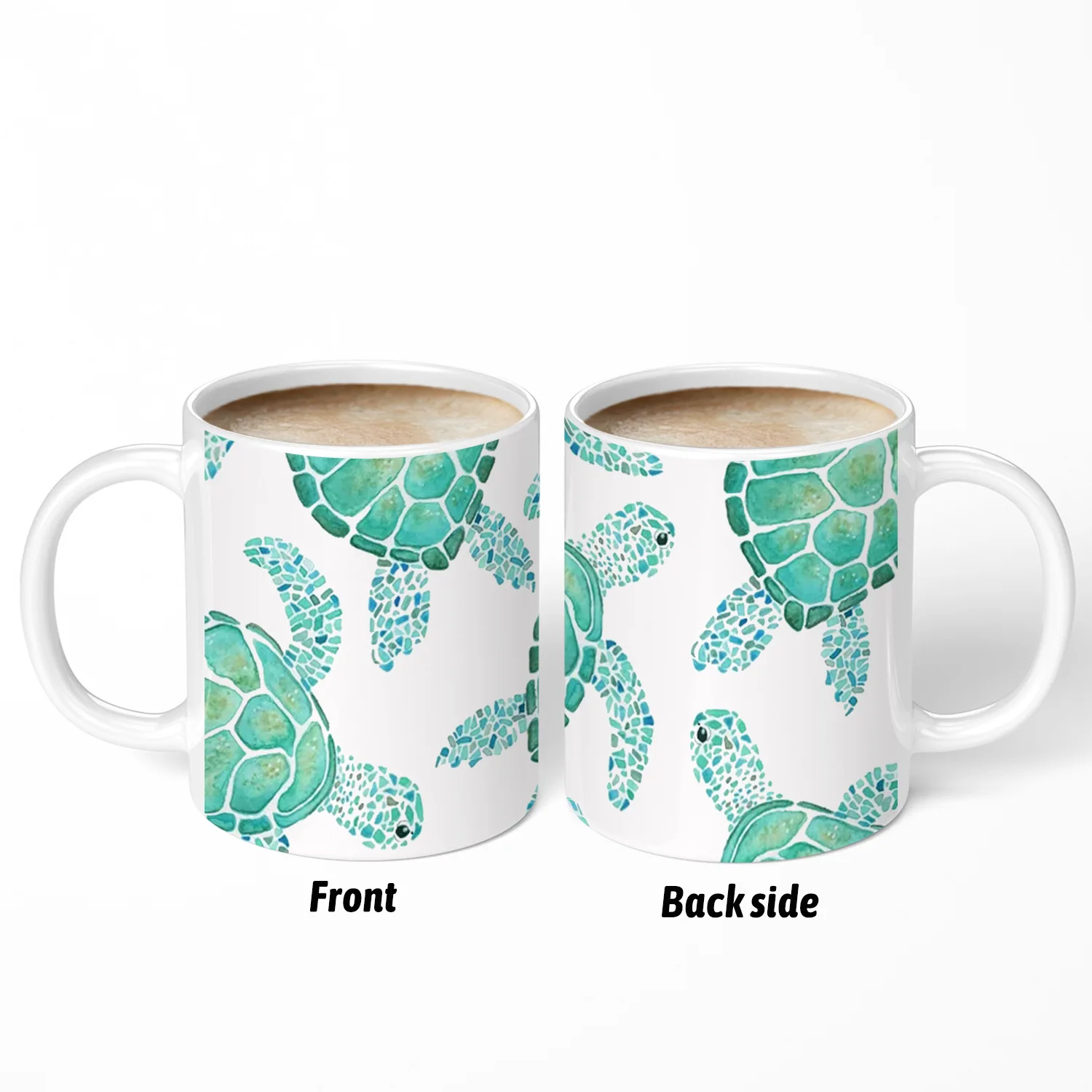 Sea Turtle Cups Decorative Animal Art Wine Mugs, Artist Coffee Mugen, Kitchen Home Decal, Friend Gifts, Milk Tortoise Drinkware