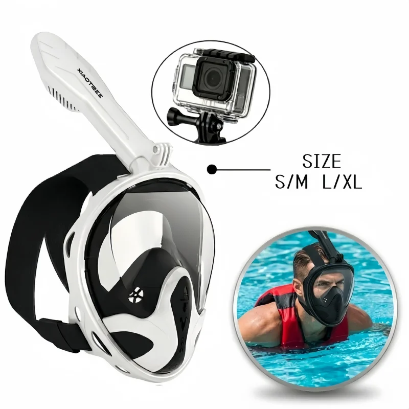 Full Face Snorkel Mask for Adults Anti Fog Anti Leak 180 Panoramic View Lightweight Diving Mask Snorkeling Gear for Scuba Diving
