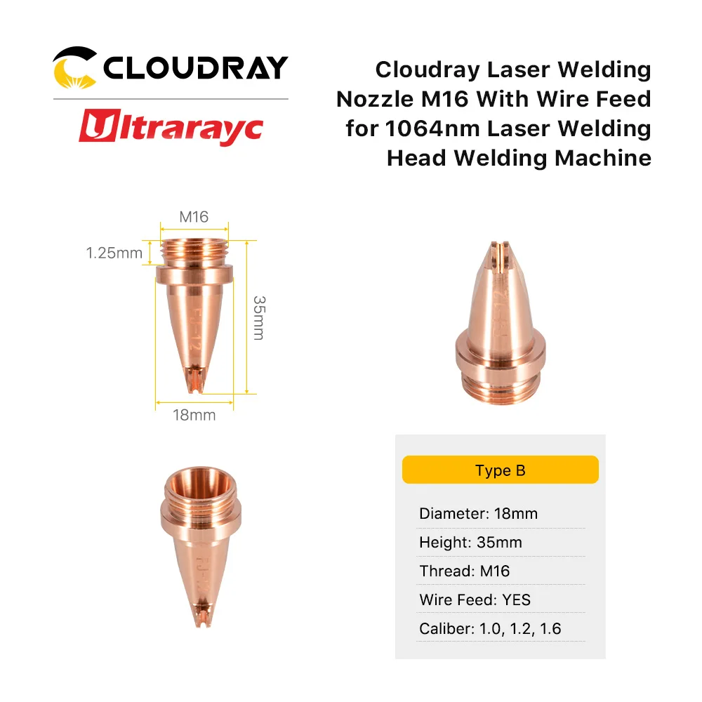 Imagem -03 - Ultrarayc Anti-respingo Soldagem Bico M16 Fio Alimentador Calibre 1.0 1.2 1.6 mm Cabeça de Fibra 10 Pcs por Lote