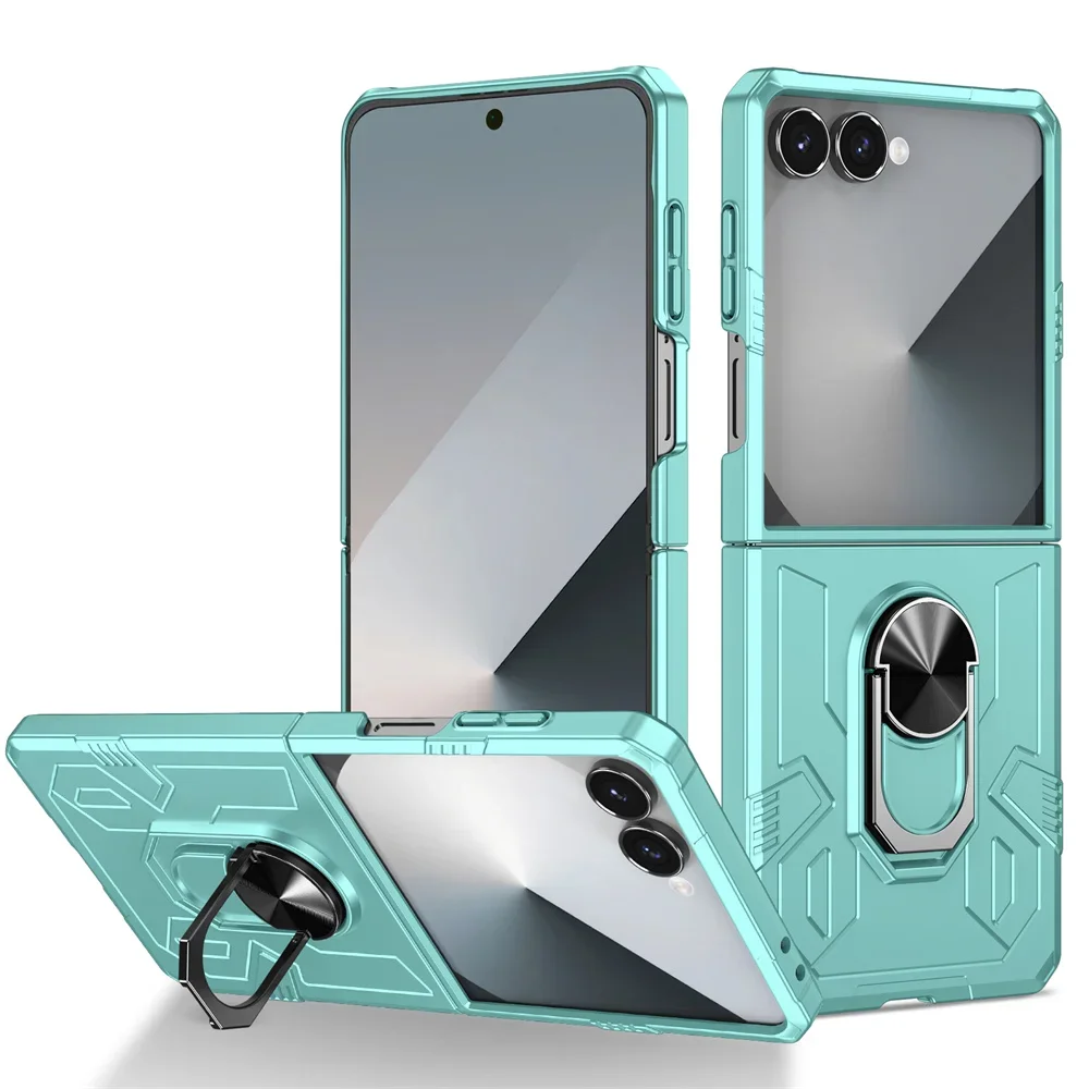 Rüstung Schutzhülle für Samsung Galaxy Z Flip 7 fe 6 5 4 3 Flip7 Flip6 Flip5 Flip4 5G Abdeckung mit 360 °   Ringhalter drehen