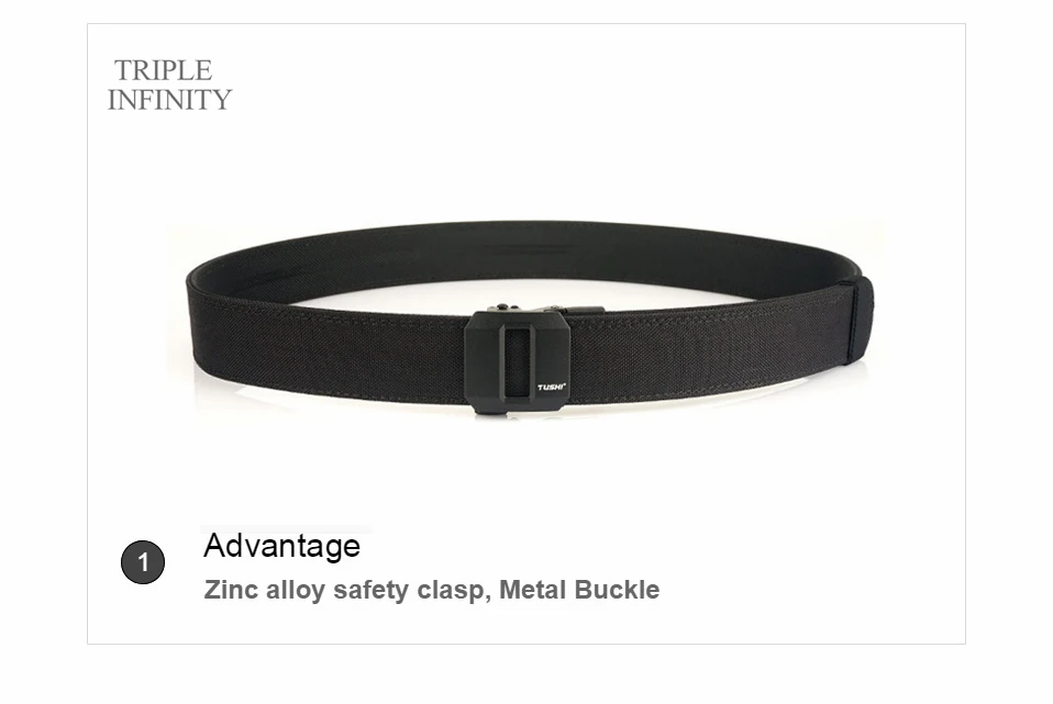 Sturdy Metal Automatic Buckle Hard Tactical Belt Double Layer Thickened Hanging Gun Belts For Men Outdoor 3.8cm Width Waistband