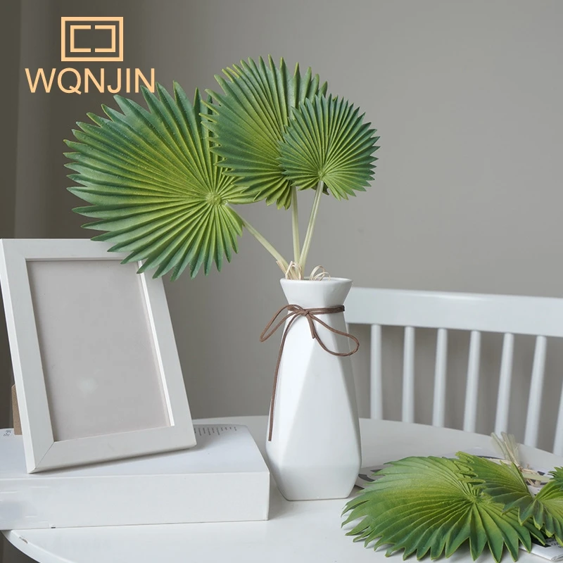 3 teile/los, Neue Simulierte Grüne Pflanze Bündel PU Palm Schildkröte Zurück Blatt Nordic Hause Pflanze Dekoration Topf Landschaft Design – Detail 1