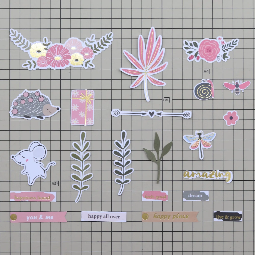 Creative Path Tranquil Place Scrapbooking Journaling Komplettsets 15 Stück Dekorative Papier-Ausschnitte Rahmen Aufkleber DIY Bastelsets – Detail 19