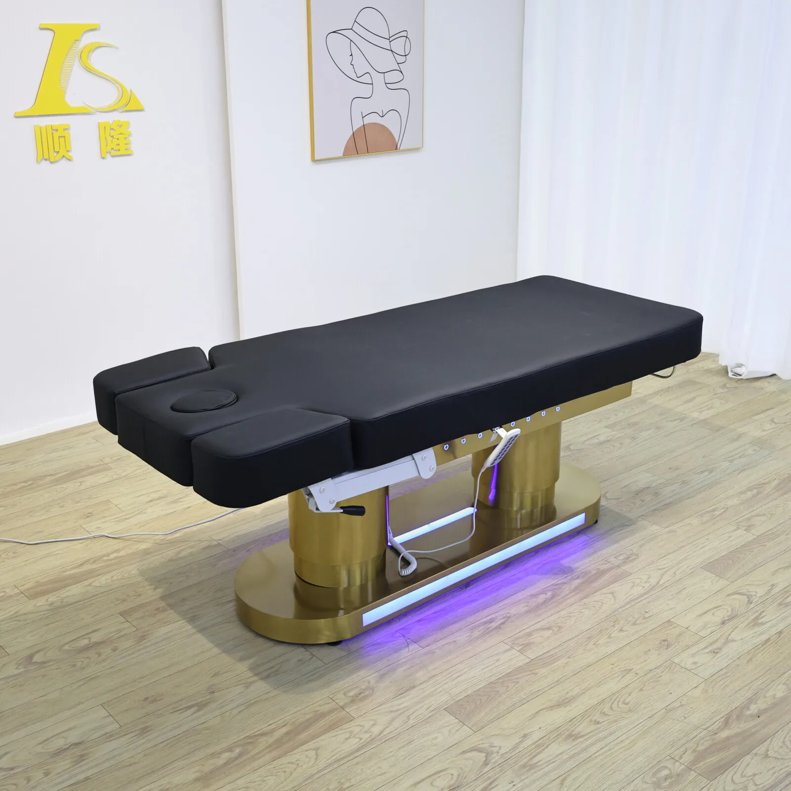 سرير تجميل كهربائي للعناية بالتجميل والتدليك في صالونات التجميل، أسرة تجارية من نوع الرفع، أثاث صالون قابل للتخصيص