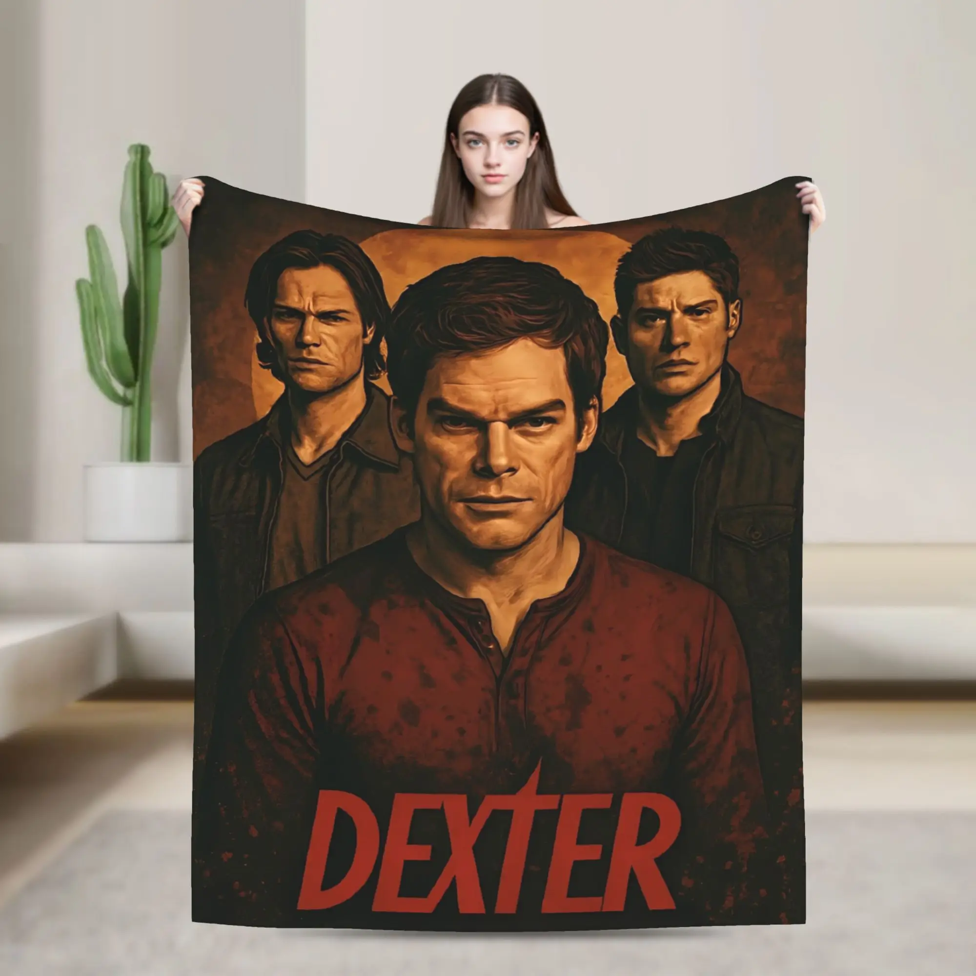 Warm BlanketKids Decorative Dexter Morgan  Throw Blanket  Flannel Bedspread For Couch Chair Sofa Bed Comfortable Sofa Bed Cover