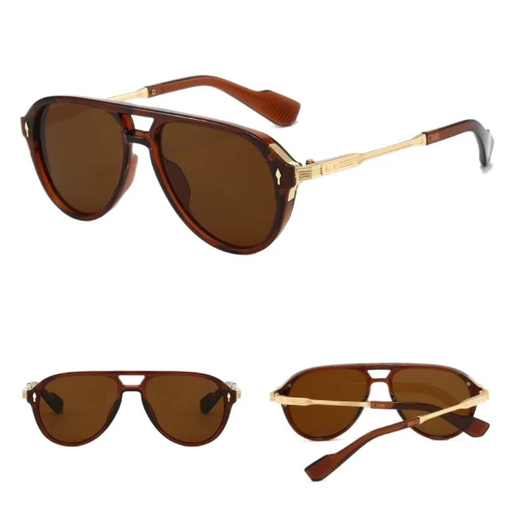 شخصية كبيرة الإطار مربع النظارات الشمسية UV400 فاسق الطيار نظارات شمسية شعاع مزدوج الرجعية النظارات في الهواء الطلق