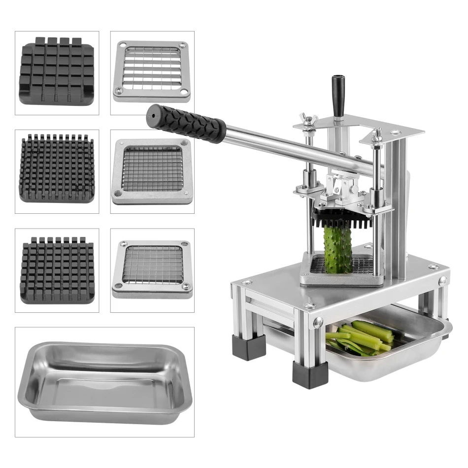 Commercial Grade Potato Slicer with Extended Handle and Food Plate Manual Slicer with 304 Stainless Steel Blade