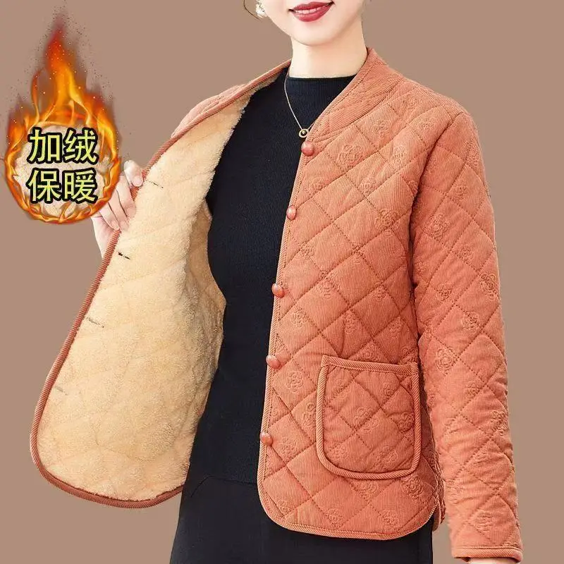 Nowy jesienno-zimowy płaszcz damski z dodatkiem aksamitu, krótki, ciepły, w stylu casual.