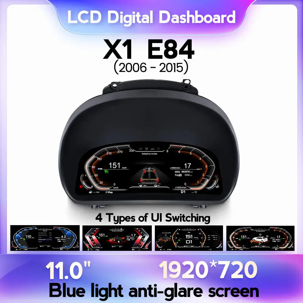 

Digital Cluster For BMW X1 E84 2009 2010 2011 2012 2013 2014 2015 2016 2017 2018 Virtual Cockpit Speedmeter Dashboard Display