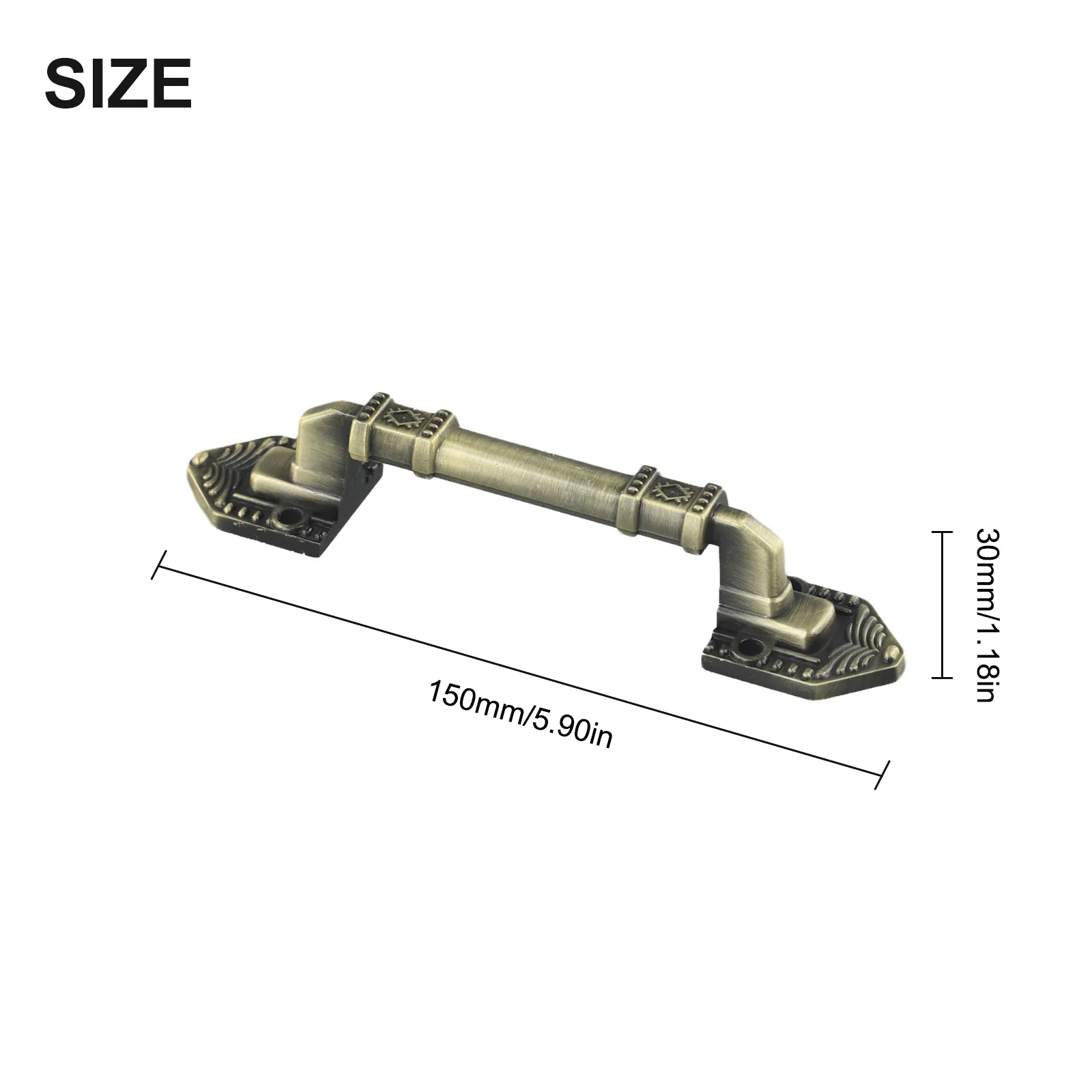 European Antique Exposed Aluminum Alloy Door Handle Push-Pull Door Handle For Furniture Cabinets Drawers Hardware Accessories