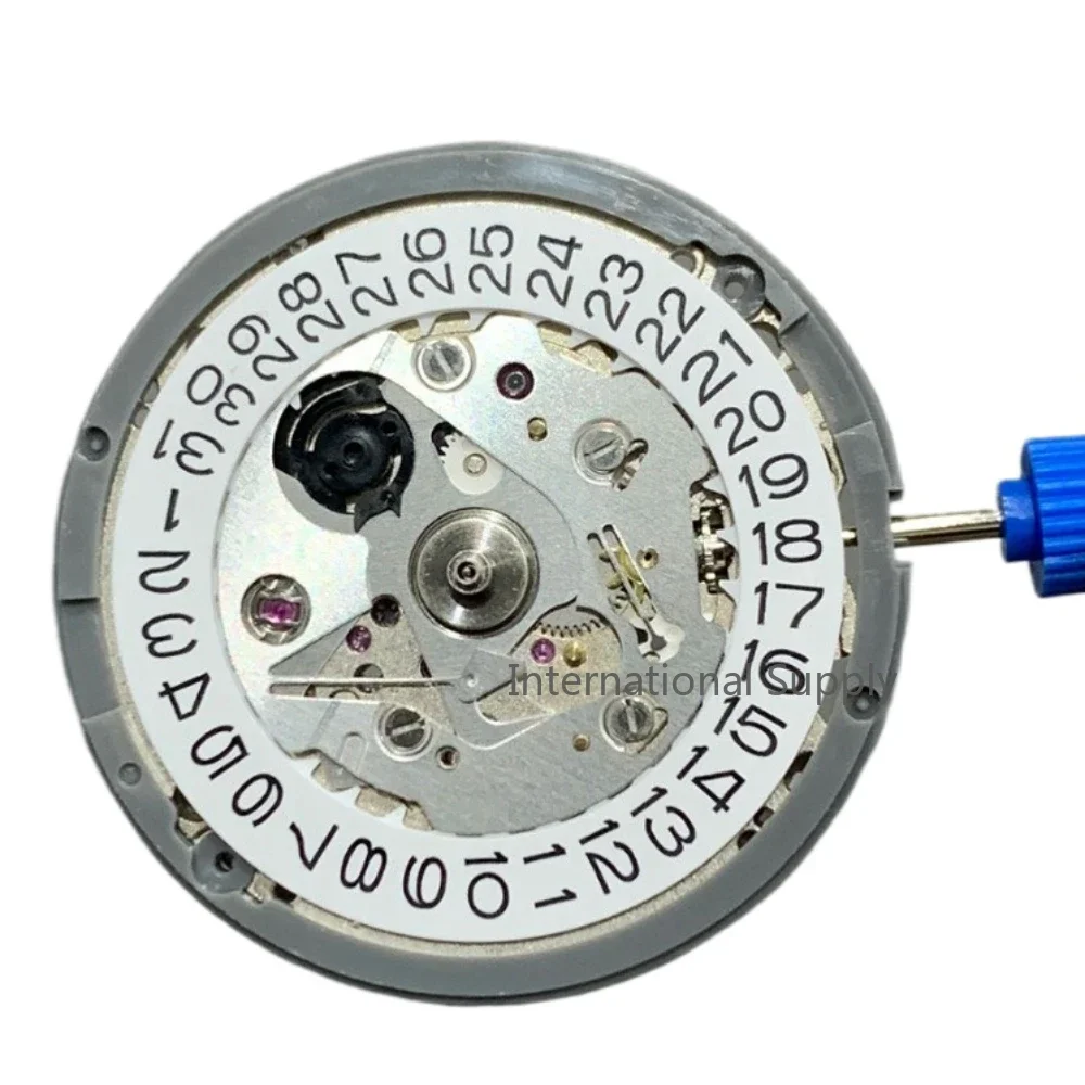 Mouvement mécanique japonais NH35A, dateur blanc NH35, 24 rubis, remontage automatique, haute précision, ensemble de tiges de remontage pour montre