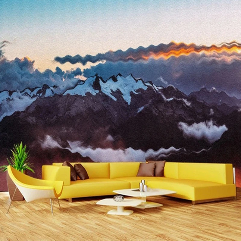 Creative and beautiful new Chinese-style abstract artistic conception ink-wash landscape paintings TV luxury home background Wal