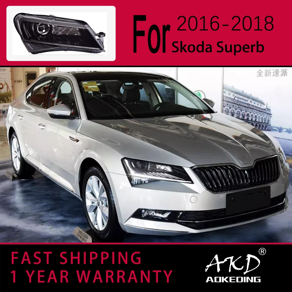 Car Lights for skoda Superb LED Headlight 2016-2018 skoda Superb Head Lamp Drl Projector Lens Automotive Accessories