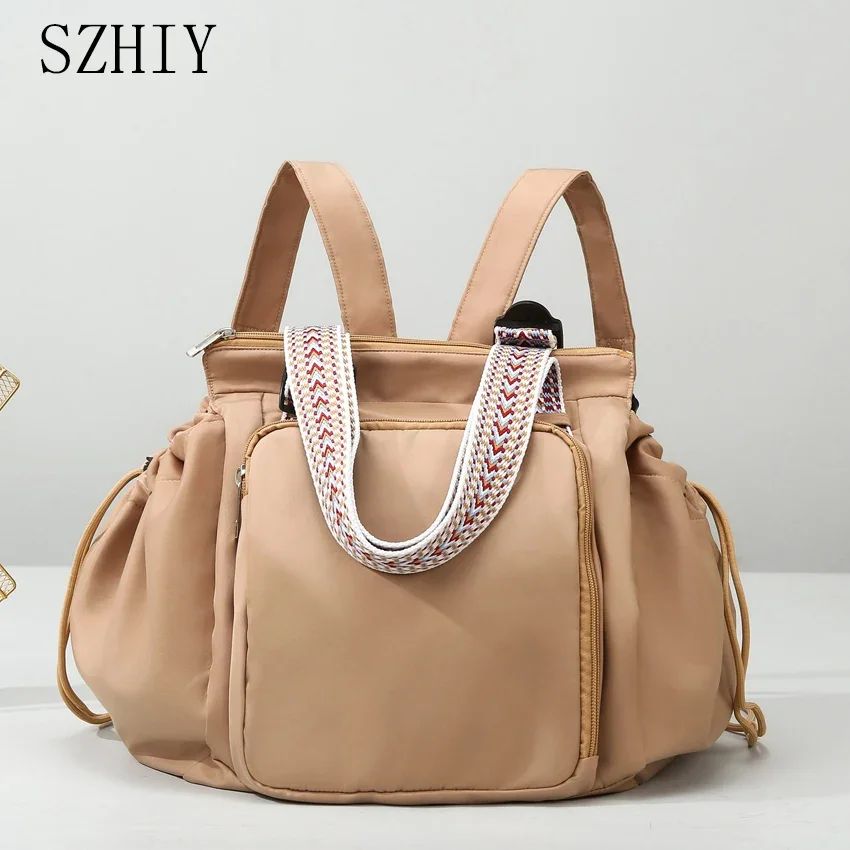 Nuovo zaino versatile da viaggio multifunzionale di grande capacità con coulisse portatile a spalla singola da donna Tote Mommy Shopping Bag