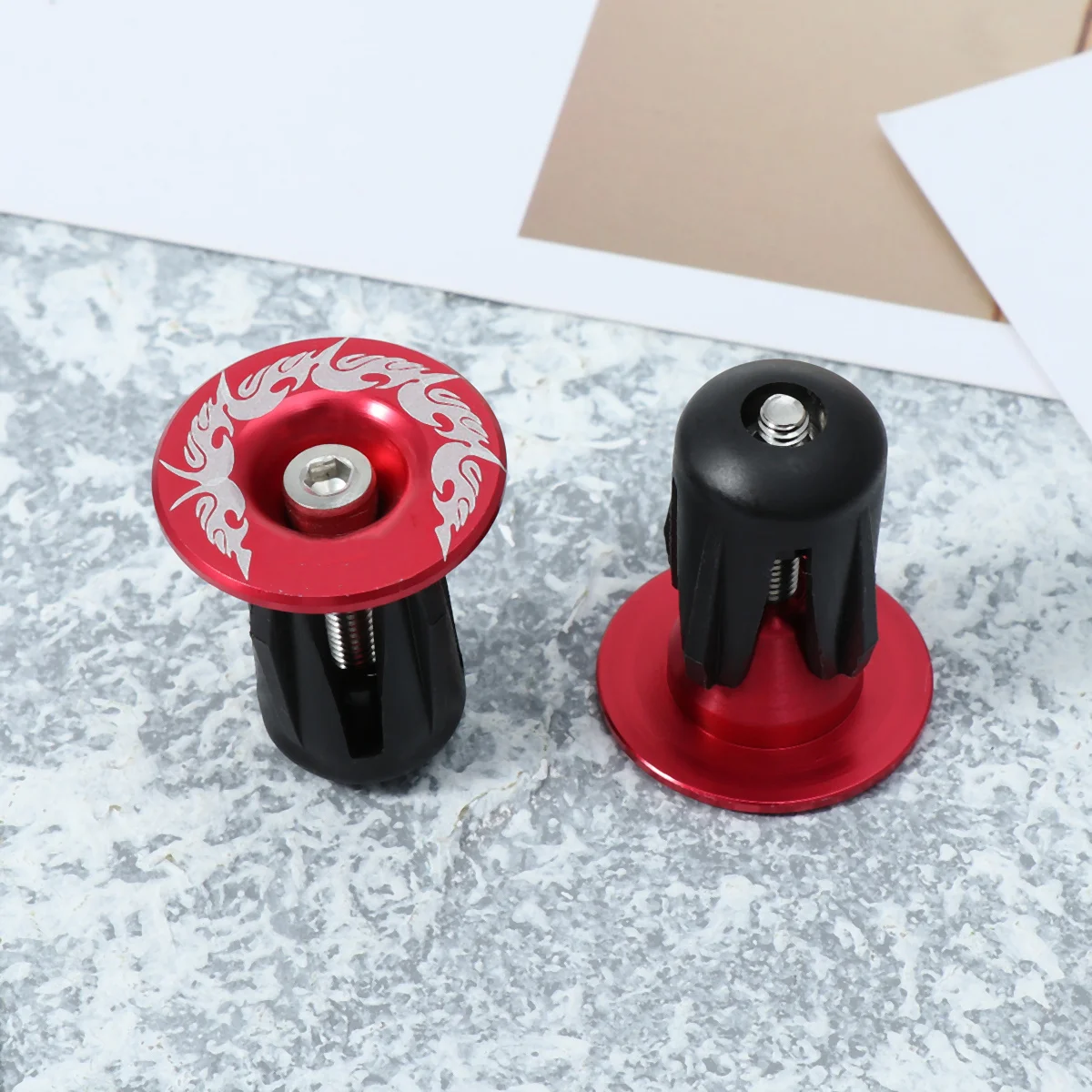 Bike Handlebar End Plugs Aluminum Alloy Red For Mountain Road Folding Fixed Gear Bikes Bar End Caps Cycling Accessories
