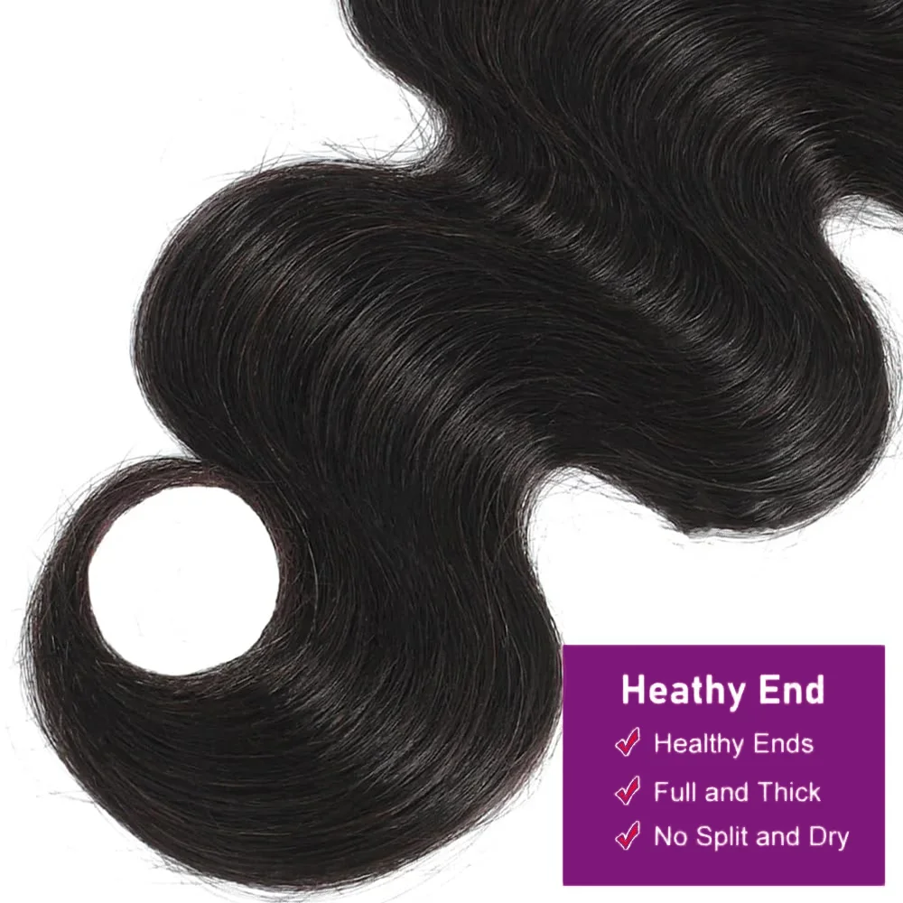 Body Wave Human Hair 3 Bundles Deals Brazilian Unprocessed Natural Bundles Human Hair Extensions Natural Black Body Wave Bundles