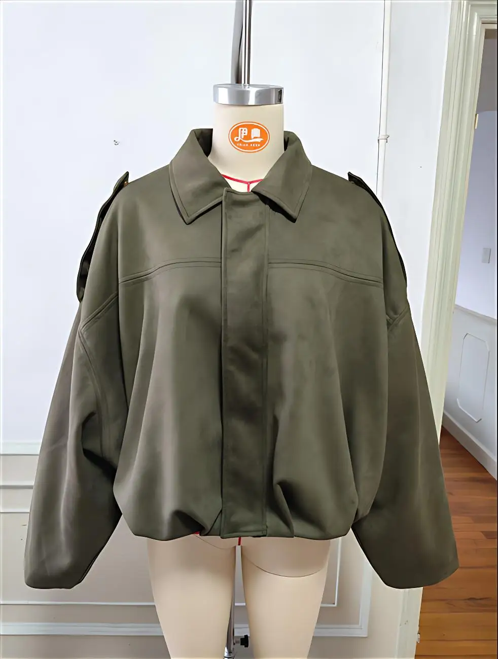 

Bomber Jackets Womens Jacket American Style Autumn Suede Colorblock Ribbed Hem Slim-Fitting Minimalist Office OL Professional BF