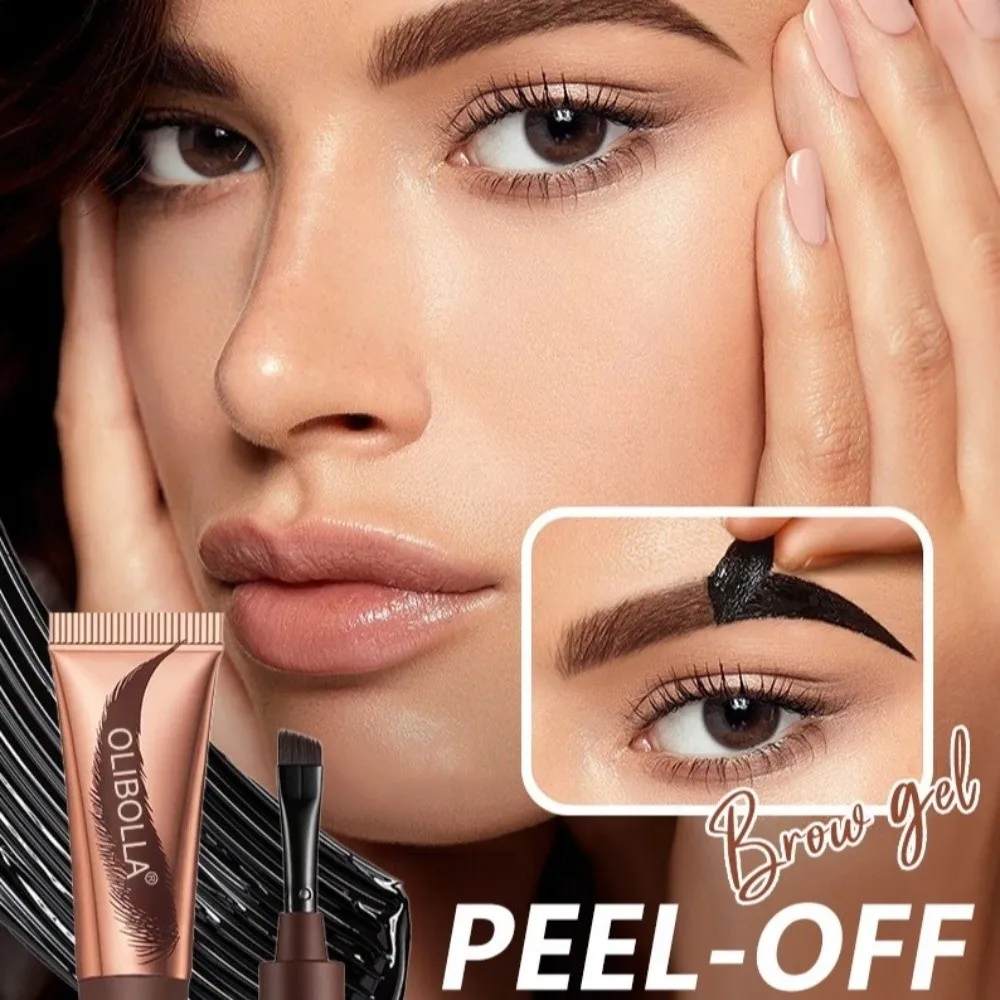 New Natural Color Eyebrow Dye Cream Film-form with Brush Semi-permanent Eyebrow Last Up To 5 Day 2 In 1 Eyebrow Cream Daily Use