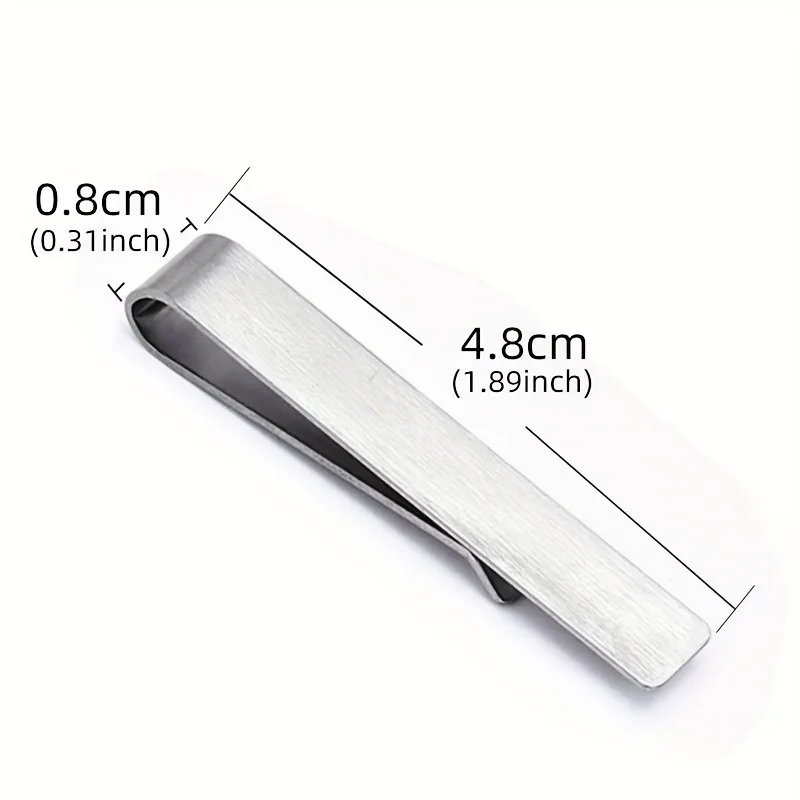 1pc StainlSteel Tie Clip Brushed Steel Color Men'S Jewelry Groom Additions Wedding Gift Black Laser Engraving Gift - Detail 1