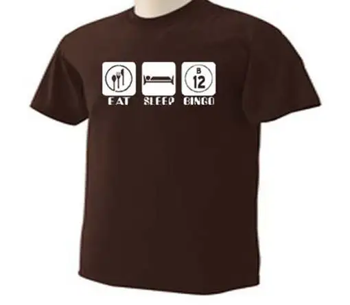 Eat Sleep Bingo Number Card Playing Dabbers Markers Hall Game T Shirt