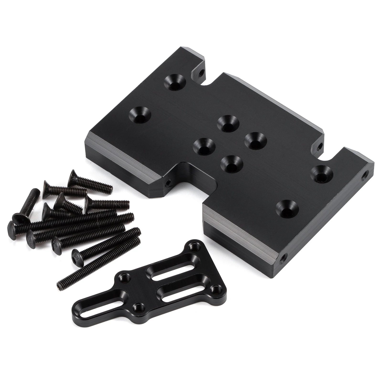 CNC Delrin Skid Plate with Shims for 1/10 LCG Chassis RC Rock Crawler Comp Builds Rigs 2Low Transmission Axial 3 Gear Gearbox