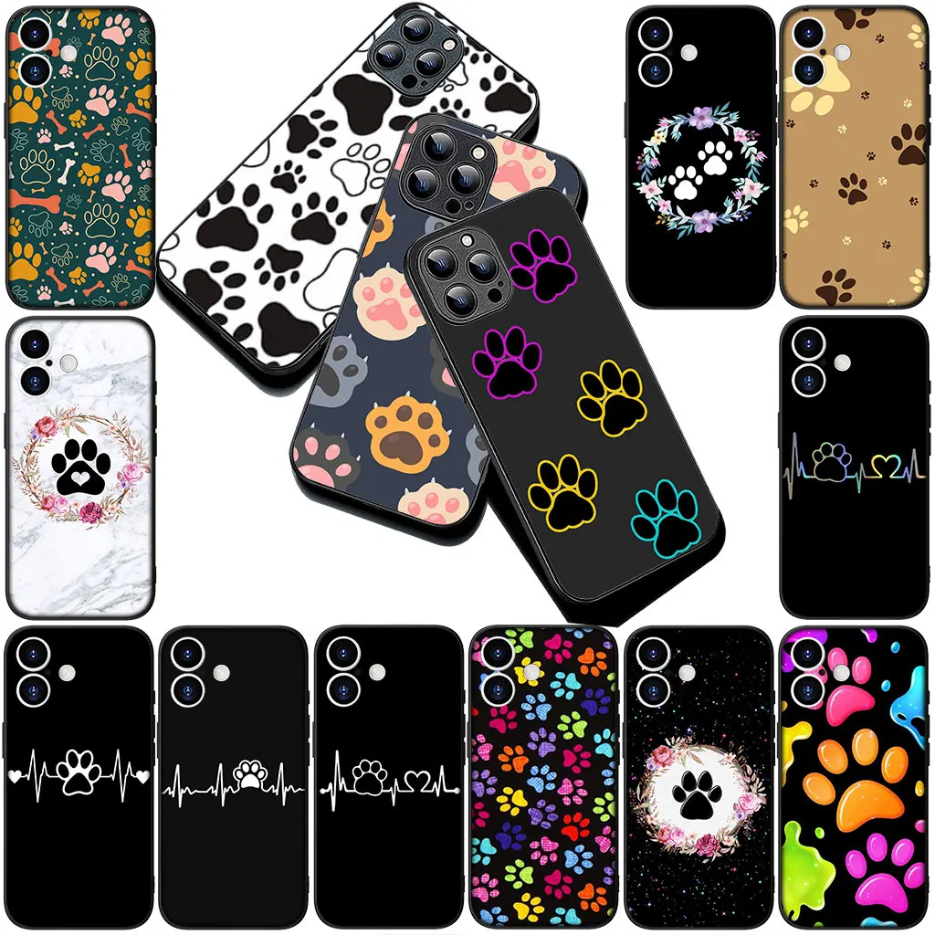 Чехол-бумажник с изображением кошки, милой собачьей лапы, чехол-бумажник для Apple iPhone 16, 14, 15 Plus, 11 Pro Max 16E ProMax + корпус 16 Plus 15+ 14+