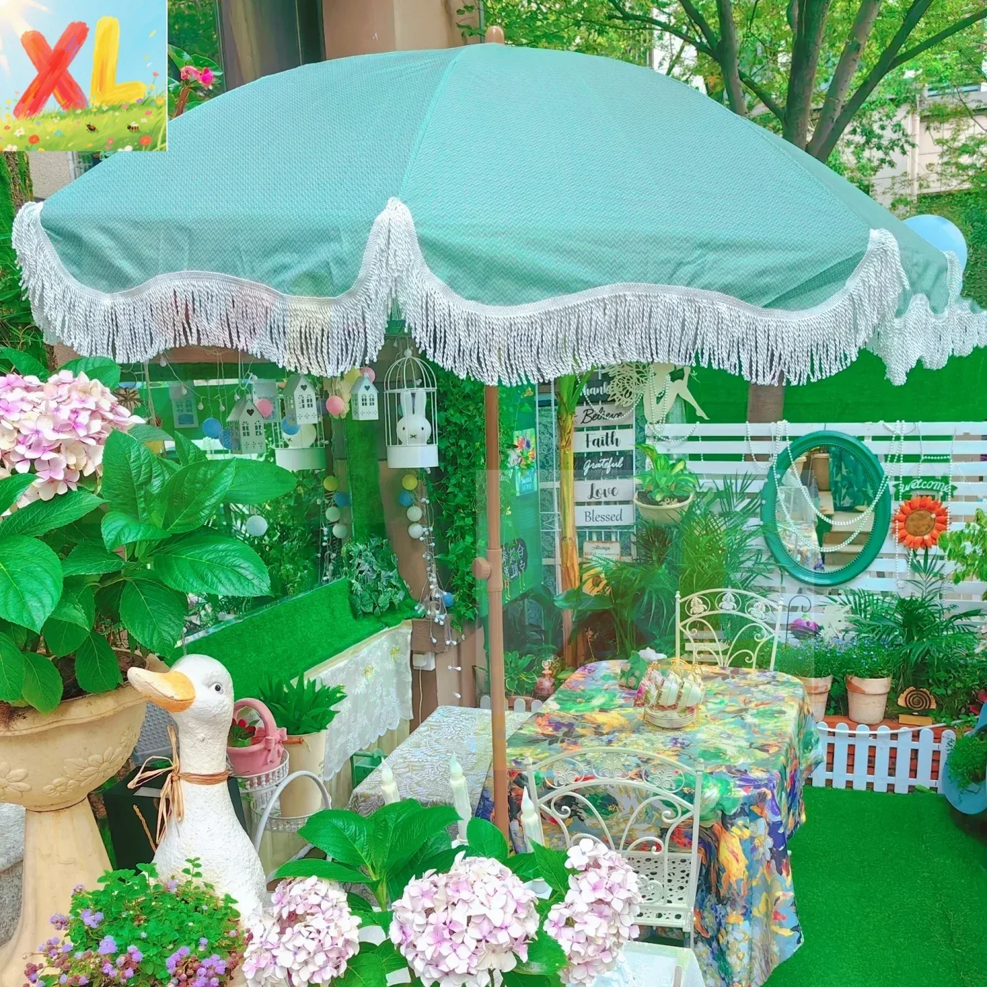 

Open-air garden with waterproof coating, beach umbrella, courtyard big sun umbrella, outdoor parasol, villa table and chair