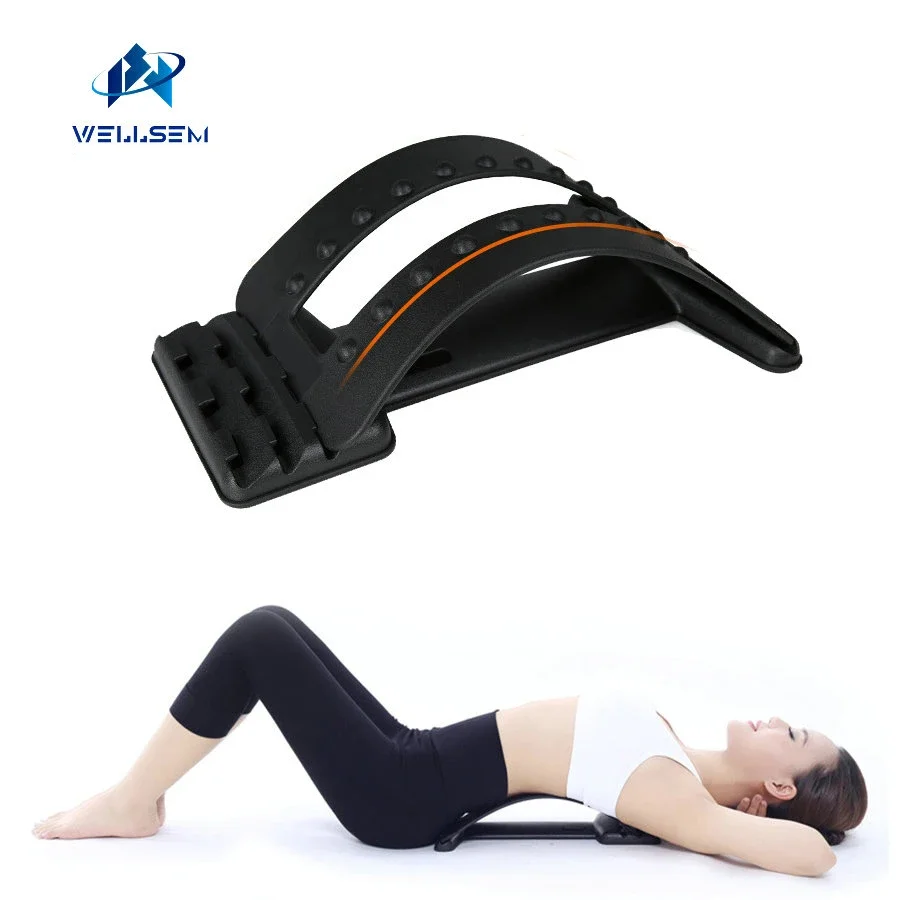 Body spine soothing rack lumbar massage device correct cervical Vertebra Lumbar Traction device waist lumbar massager mat strap