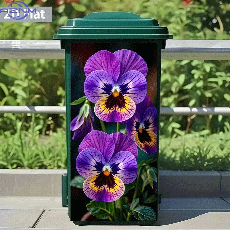 Trash Can Sticker[Title Translated, Do Not Change] Purple Violet Tri-Color Competition Theme Design Wall Sticker Self-Adhesive