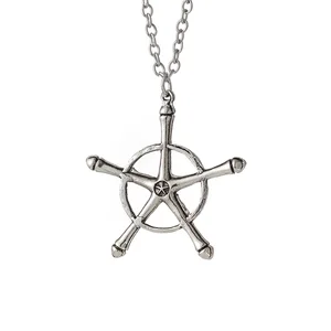 애니메이션 표백 목걸이 Quincy Ishida Uryuu 코스프레 Ginrei Gojiaku Amulet Alloy Choker 체인 키 체인 펜던트 보석 선물 6 최고의 판매 목걸이 남성 애니메이션 - №3