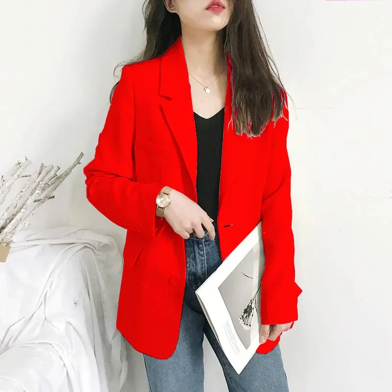 Suit Jacket Female 2025Spring Autumn Joker New Blazer Coat Korean Outwear Short Western-Style Casual Simple Overcoat Women's Top