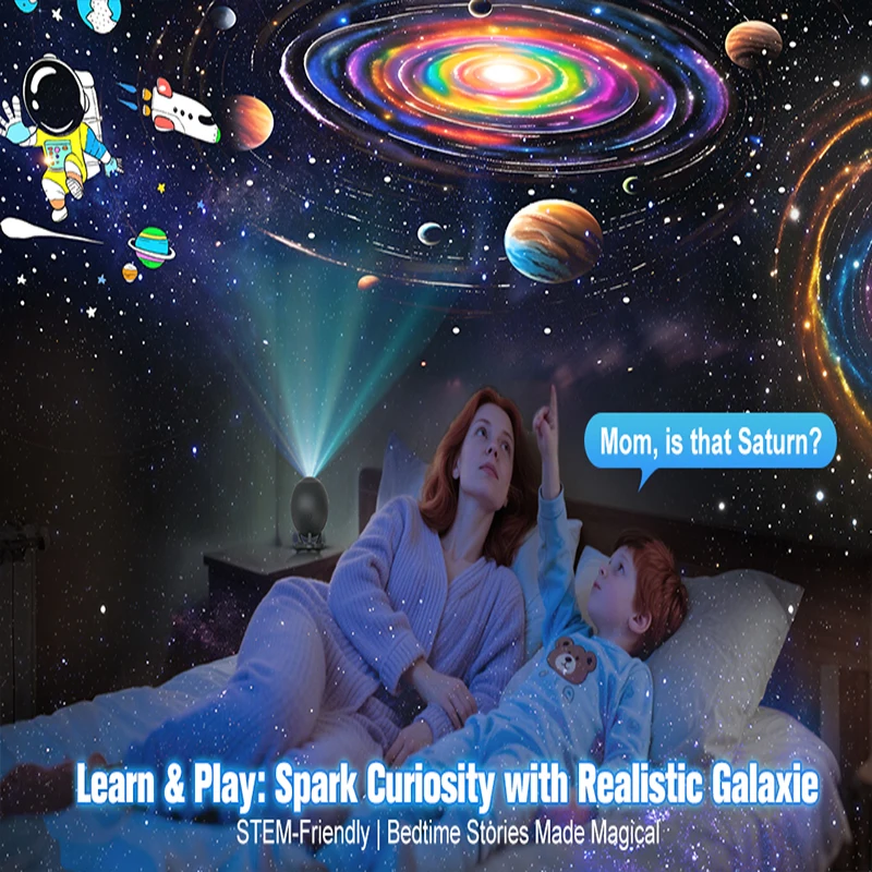 Planetarium Galaxy Projector for Bedroom Adjustable Night Light With Space Lamp Room Decor for Teens,Black