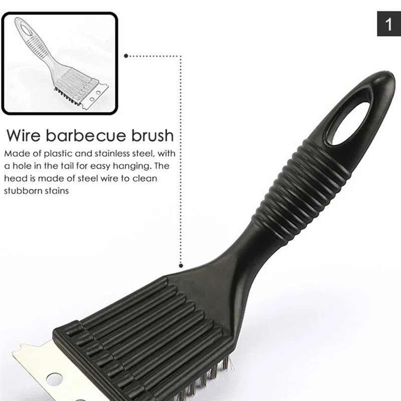 

5 Pack BBQ Brush Barbecue Grill Brush Stainless Steel Wire Bristles Scraper BBQ Grate Cleaner Kitchen Accessories ToolsJAS