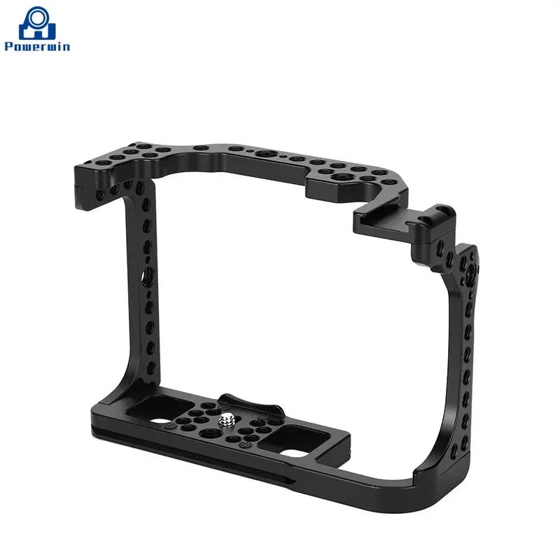 Powerwin Camera Cage For Canon EOS R with wooden Handgrid Handle Kit Aluminum Alloy Multifunctional Arri Locating Screw