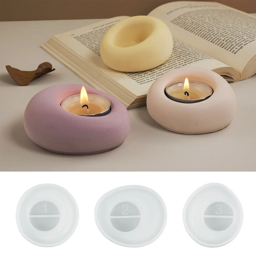 Irregular Bubble Candlestick Silicone Mold DIY Round Tealight Candle Holder Craft Making Plaster Resin Casting Molds Home Decor