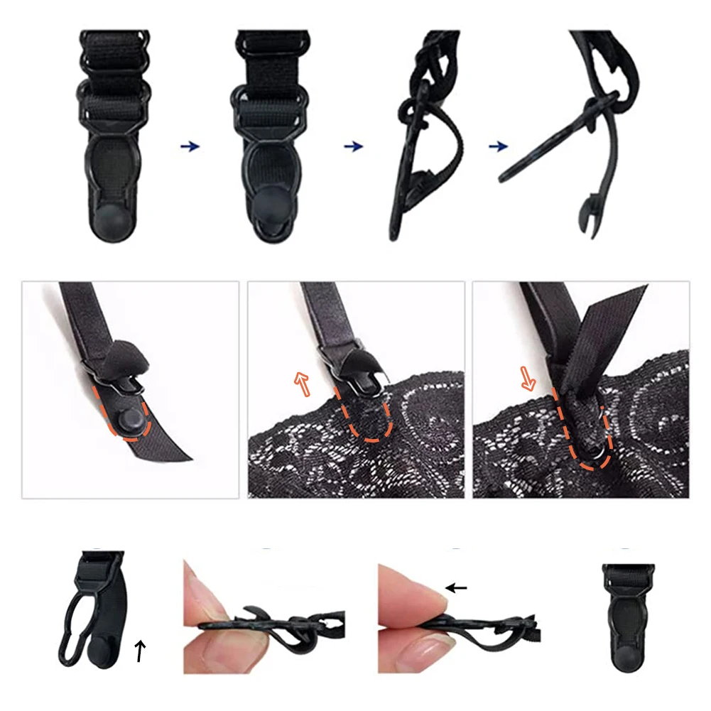 Varsbaby Spitzen-BH-Sets für Damen, nicht gepolsterter BH, Höschen, Strumpfhalter, Strümpfe, Sommerunterwäsche, Dessous, sexy – Detail 15