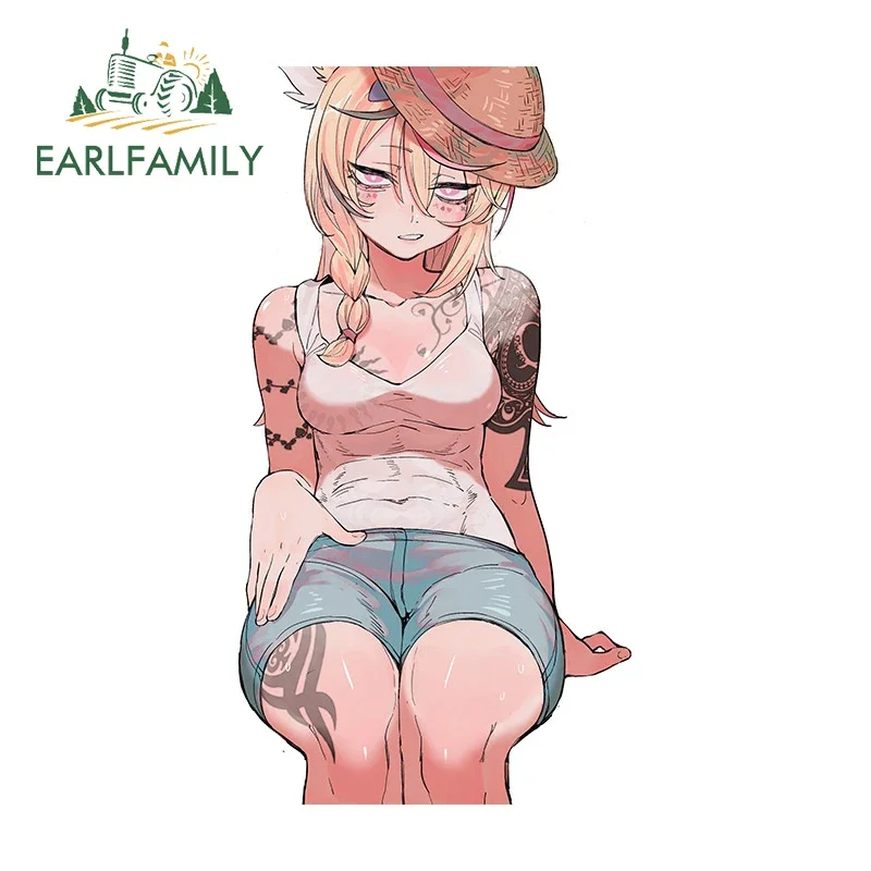 EARLFAMILY 13cm for Hololive Tattoo NSFW Fanart Car Sticker Hentai Sexy Waifu Creative Decal Car Goods Bumper Trunk Decoration
