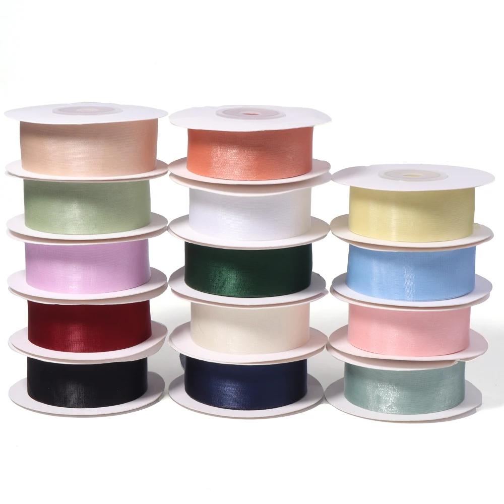 20yards/roll 25mm Polyester Sheer Organza Ribbon Milk Silk Semi Transparent Ribbon For DIY Bow Hair Accessories Garment Decor