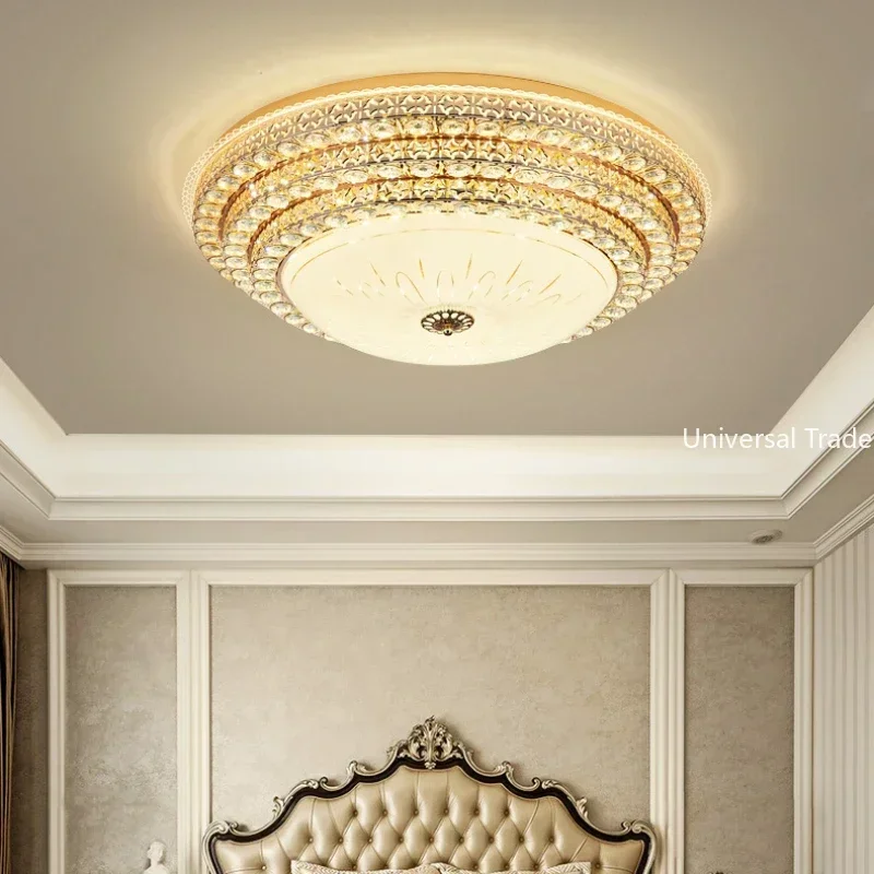 European Circular LED Crystal Ceiling Light Luxurious Living Room Light, Bedroom Simple and Modern  European Lighting Fixtures