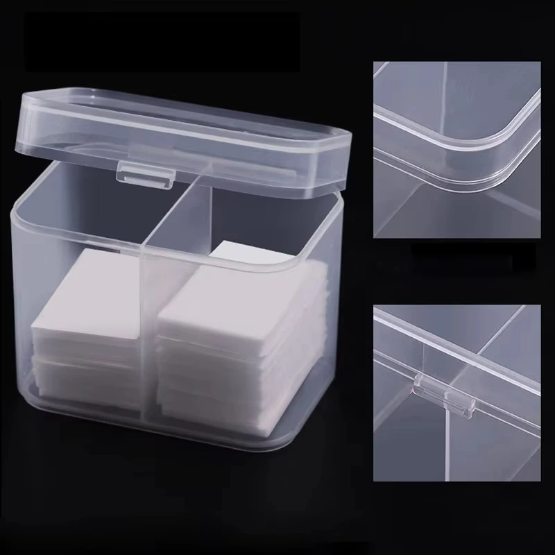 Nail Art Storage Box Plastic Transparent Organizer for Nail Art Remover Towel Cotton Pads Nail Cleaner Remover Pads Storage Tool