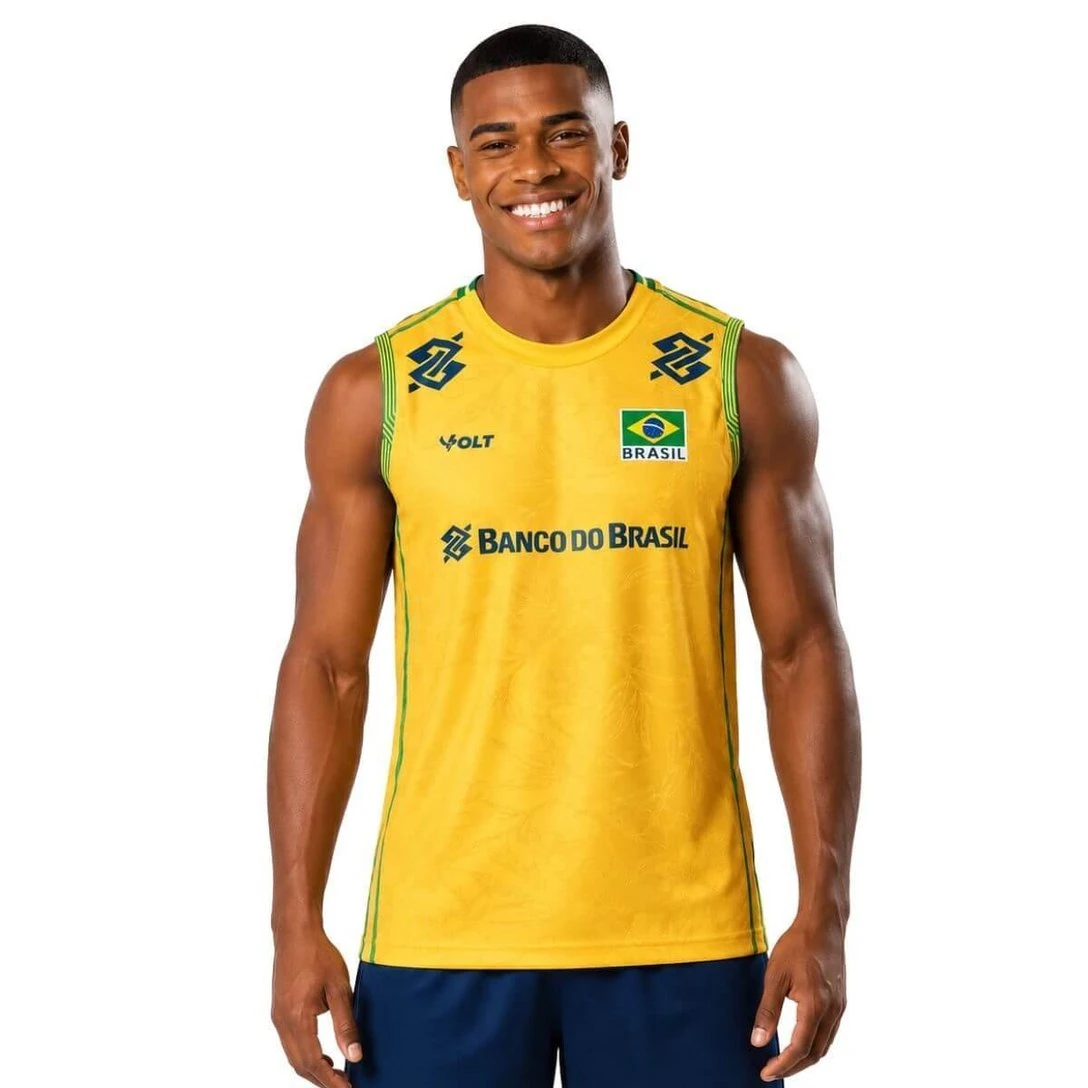 2026 Brazil CBVP Beach Volleyball Unisex Jersey Vest, Men and Women Sleeveless Breathable Mesh Training Vest Streetwear T-Shirt