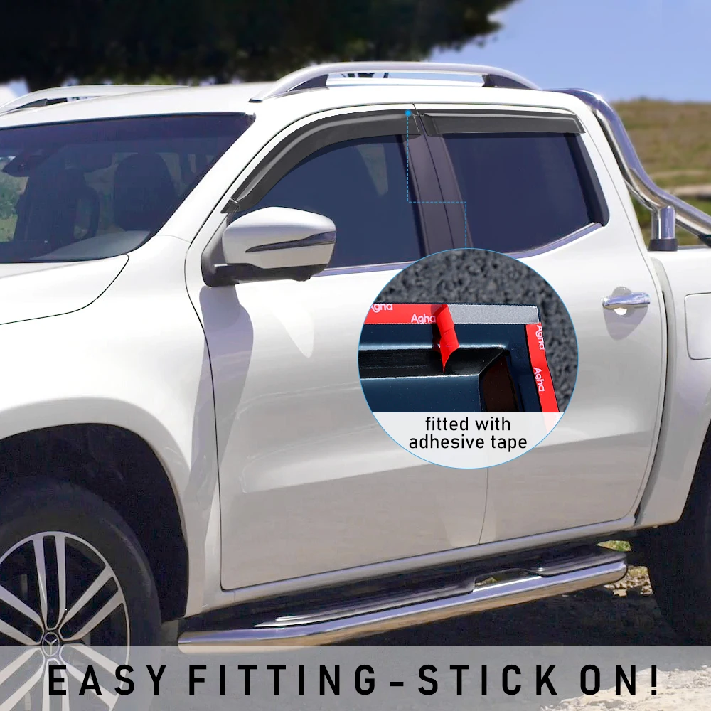 Car Wind Deflector Sun Rain Guard For Mercedes-Benz X-Class 2017-2023 Matte Black Window Visor Double Cabin Car Accessories