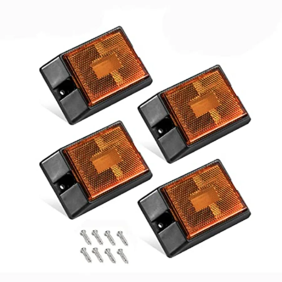 

LED Amber Side Marker Lights Sealed Submersible LED Clearance Reflector Lamps Waterproof Trailer Running Lights for 12V Boat Tr